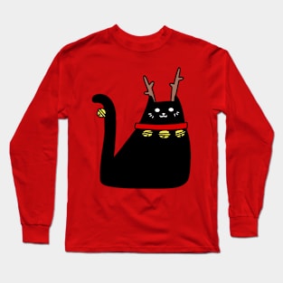 Reindeer Black Cat Long Sleeve T-Shirt